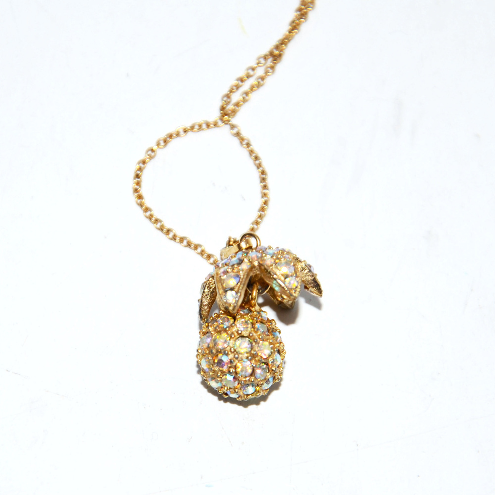 dainty rhinestone gold pineapple necklace fruit